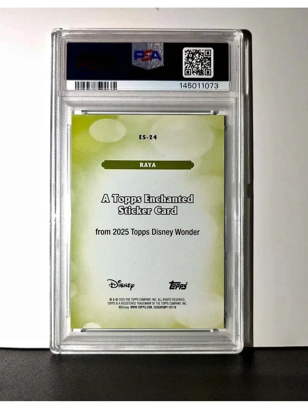 Raya 2025 Topps Disney #ES-24 Enchanted Sticker Card PSA 10